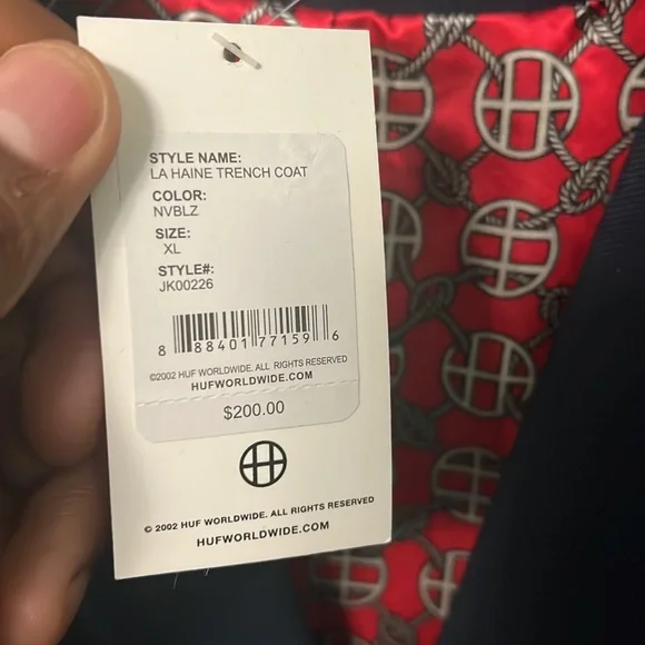 HUF NONSTANDARD LA HAINE TRENCH COAT NWT